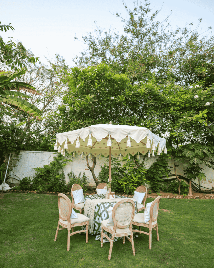White Garden Parasol