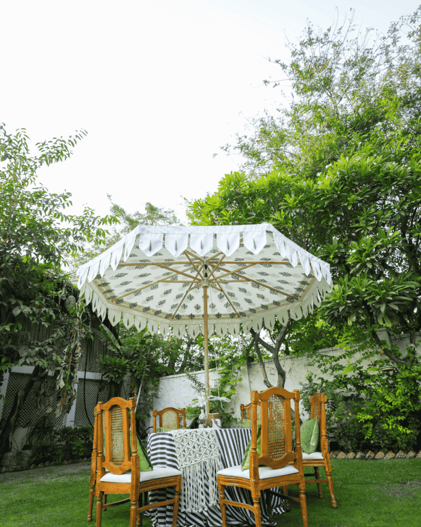 White Garden Parasol