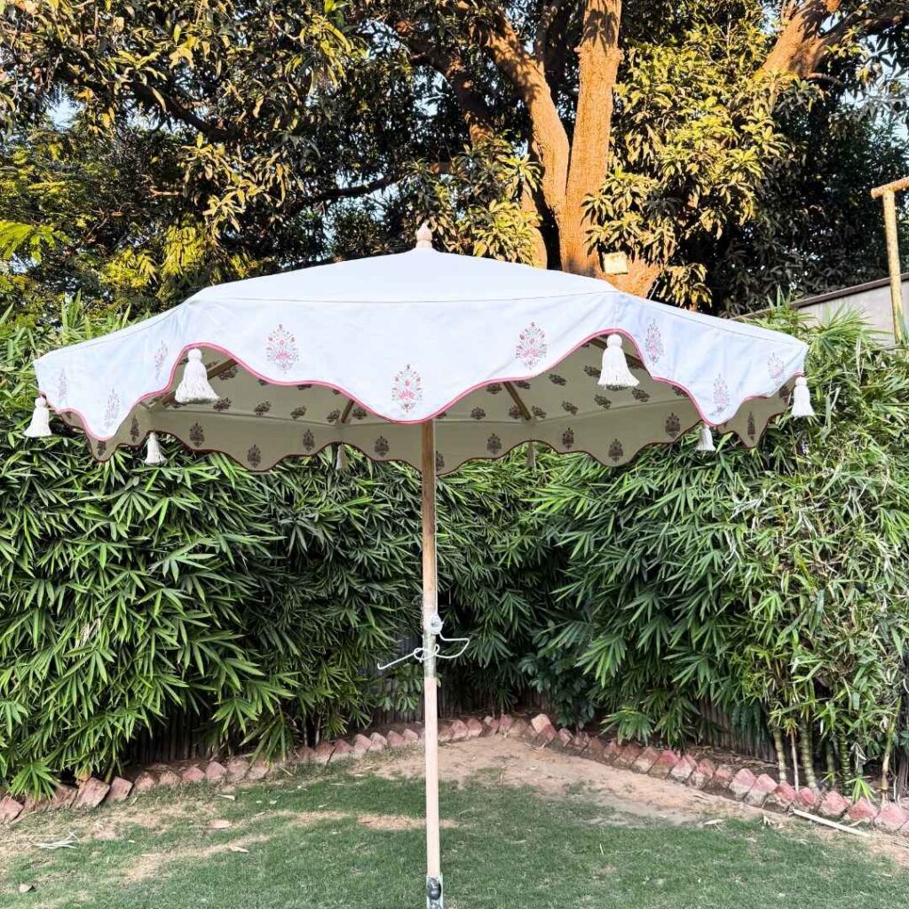 Pink Silver Motif Parasols