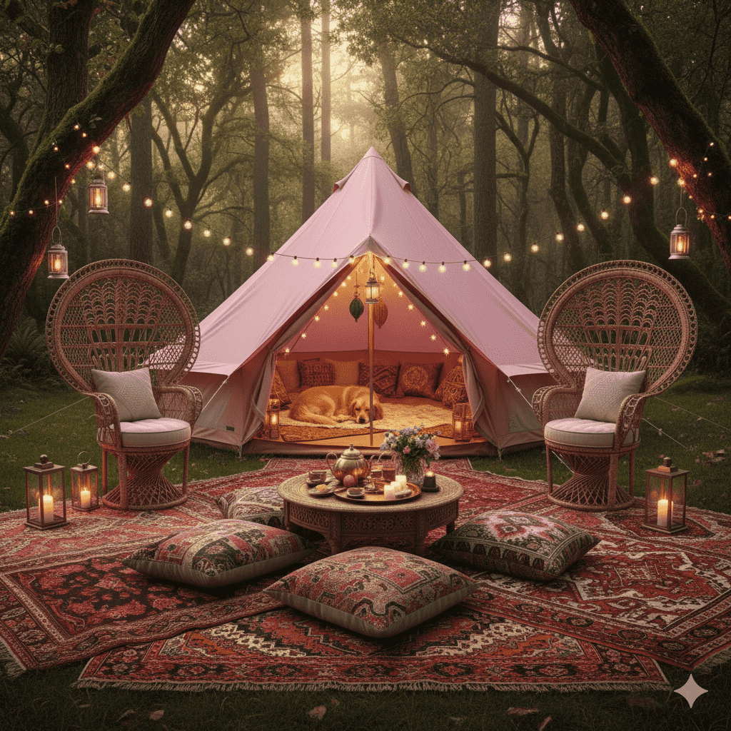 Pink bell tent decor idea
